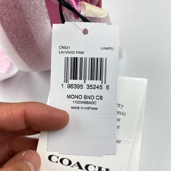 Coach CR521 Mono Bandit Leather Crossbody in Vivid Pink - Picture 12 of 12
